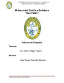 Tipo de informe para pasantia