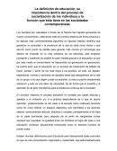 La definición de educación, su importancia dentro del proceso de socialización de los individuos