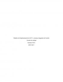 Modelos de Implementación de GCT y sistemas integrados de Gestión. Página 1