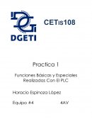 Practica 1 Funciones Básicas y Especiales Realizadas Con El PLC