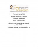 Formación de la Fé lll Reporte de lectura 2° Parcial: " El libro de la sabiduría "