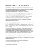 LA DIETA CORRECTA Y SU IMPORTANCIA