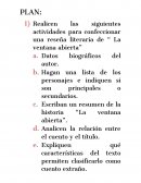 Realicen las siguientes actividades para confeccionar una reseña literaria de “ La ventana abierta”