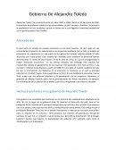 Hechos importantes en el gobierno de Alejandro Toledo