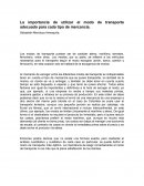 La importancia de utilizar el modo de transporte adecuado para cada tipo de mercancía.do