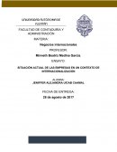 SITUACIÓN ACTUAL DE LAS EMPRESAS EN UN CONTEXTO DE INTERNACIONALIZACIÓN