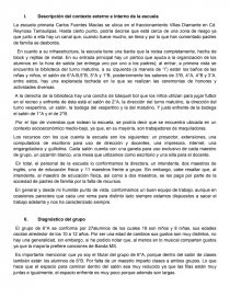Descripción del contexto externo e interno de la escuela. Página 1