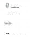 Preinforme Laboratorio 2. Transferencia de Masa: Absorción