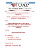 FORMACION DEL PRECIO DE EXPORTACION DOCUMENTOS DE EMBARQUE (APLICA CONCEPTOS PARA LA ELABORACION DEL PRECIO DE UN PRODUCTO