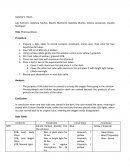 Prepare a data table to record contacts, treatment, initial color, final color for two experimental tubes.