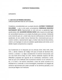 CONTRATO TRANSACCIONAL. Página 1