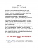 WORDS, DEFINICIÓN Y PESTAÑAS