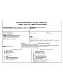 PLAN DE TRABAJO SITUACION DE APRENDIZAJE
