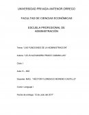 Tema: “LAS FUNCIONES DE LA ADMINISTRACION”