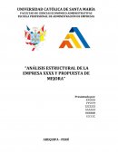 Análisis estructural de la empresa XXXX y propuesta de mejora