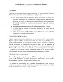 SAME STRORE SALES (VENTAS EN MISMA TIENDA). Página 1