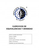 EJERCICIOS DE EQUIVALENCIAS Y DENSIDAD