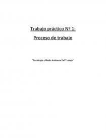 Trabajo práctico Nº 1: Proceso de trabajo “Sociología y Medio Ambiente Del Trabajo”. Página 1