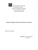 El Régimen Jurídico de la Educación en Venezuela