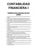 TERMINOLOGÍA CONTABLE DE USO COMÚN