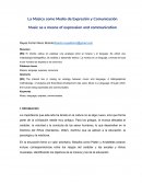 Como es uyqe La música como medio de comunicación y expresión