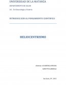 INTRODUCCION AL PENSAMIENTO CIENTIFICO HELIOCENTRISMO