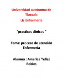 Lic Enfermeria “practicas clínicas “ proceso de atención Enfermería