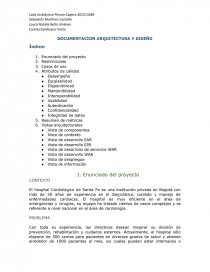 DOCUMENTACION ARQUITECTURA Y DISEÑO. Página 1