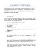 Analisis de operaciones