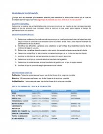 PROBLEMA DE INVESTIGACIÓN. ¿Cuáles son las variables que debemos analizar para identificar el motivo más común por el cual los clientes le dan de baja al servicio según tipo de producto por zona en la cual vive el usuario?. Página 1