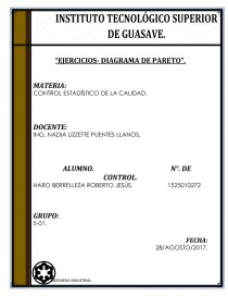 “EJERCICIOS- DIAGRAMA DE PARETO”. CONTROL ESTADÍSTICO DE LA CALIDAD. Página 1