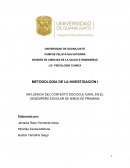 INFLUENCIA DEL CONTEXTO SOCIOCULTURAL EN EL DESEMPEÑO ESCOLAR DE NIÑOS DE PRIMARIA