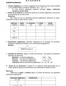Grado de un término: Se denomina grado de un término algebraico a la suma de los exponentes de su factor literal.