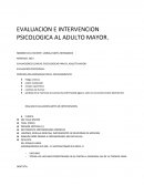 EVALIACIONES CLINICAS: PSICOLOGICAS PARA EL ADULTO MAYOR