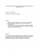INVESTIGACION SOBRE EL ACCIDENTE LABORAL QUE OCURRIO EN LA EMPRESA SO LTDA