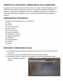 REPORTE DE LA DETECCIÓN Y CORRECCIÓN DE FALLA (HARDWARE)