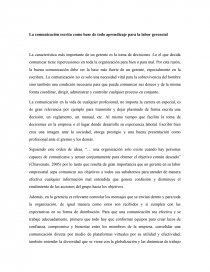 La comunicación escrita como base de todo aprendizaje para la labor gerencial. Página 1