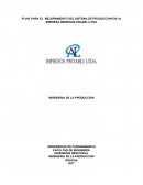 PLAN PARA EL MEJORAMIENTO DEL SISTEMA DE PRODUCCION EN LA EMPRESA IMPRESOS PROARLI LTDA
