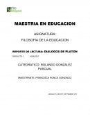 LOS DIALOGOS DE PLATON . COMENTARIO
