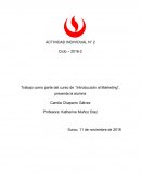 Trabajo como parte del curso de ‘‘Introducción al Marketing”, presenta la alumna