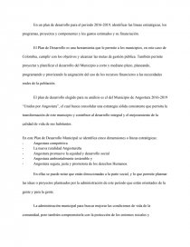 Plan de desarrollo, componentes. Página 1
