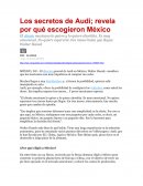 Los secretos de Audi; revela por qué escogieron México