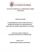 LA RESPONSABILIDAD SOCIAL EN RELACIÓN CON LA IMAGEN INSTITUCIONAL DE LA MUNICIPALIDAD DE MIRAFLORES, EN JÓVENES CIUDADANOS DE 20 A 25 AÑOS