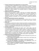 Comente la importancia de las organizaciones en el mundo moderno