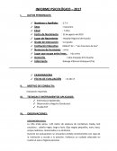 INFORME PSICOLÓGICO – 2017