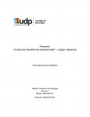 Resumen: El discurso filosófico de la Modernidad.