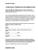 CONSTANCIA DE TENENCIA DE DOCUMENTACION