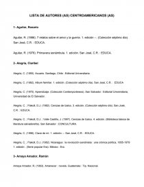 LISTA DE AUTORES (AS) CENTROAMERICANOS (AS). Página 1