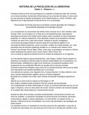 HISTORIA DE LA PSICOLOGÍA EN LA ARGENTINA