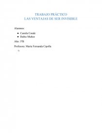 LAS VENTAJAS DE SER INVISIBLE. Página 1